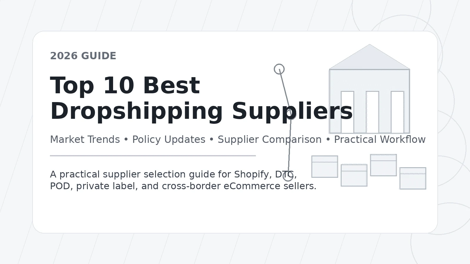 Titelgrafik: Top Dropshipping-Lieferanten 2026 und Bedeutung der Auswahl.
