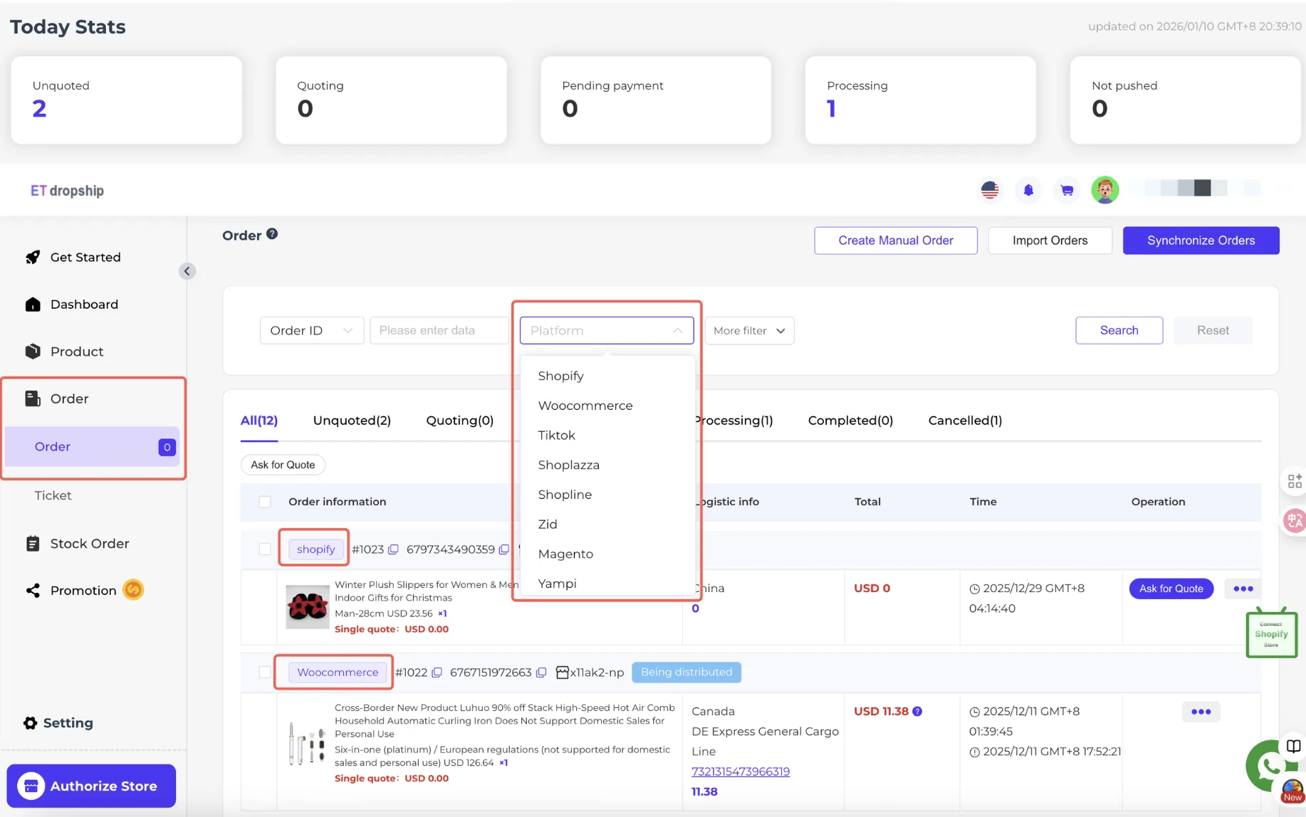 Verenigde Bestelbeheer - Gecentraliseerd Multi-Platform Bestelbeheer