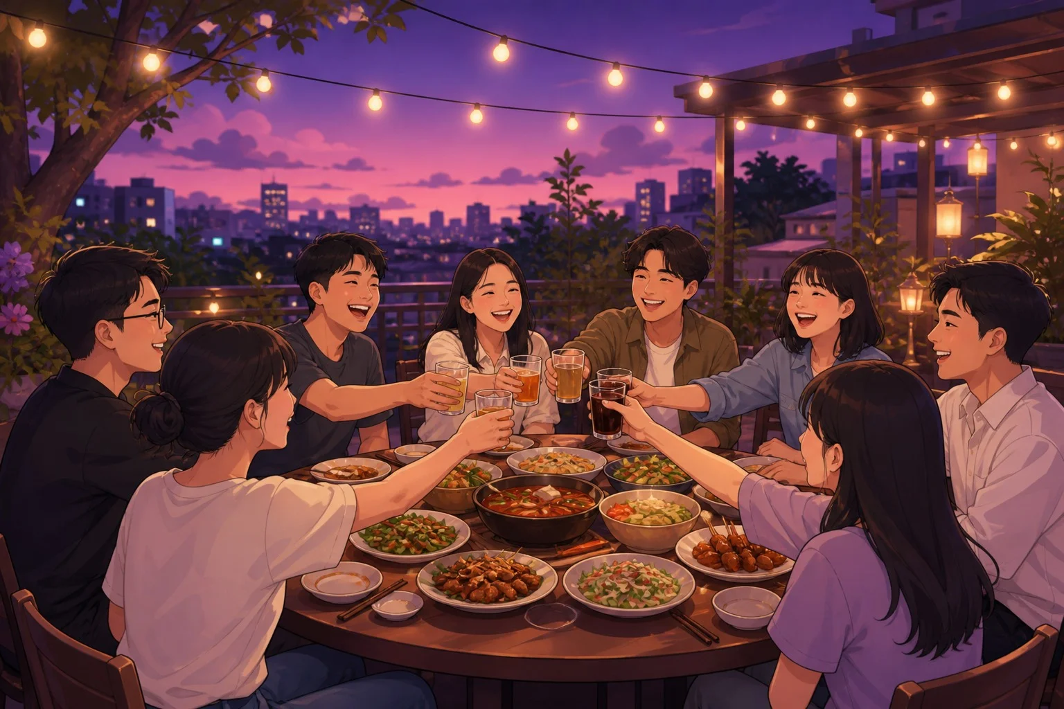 Illustrazione cena di team ETdropship