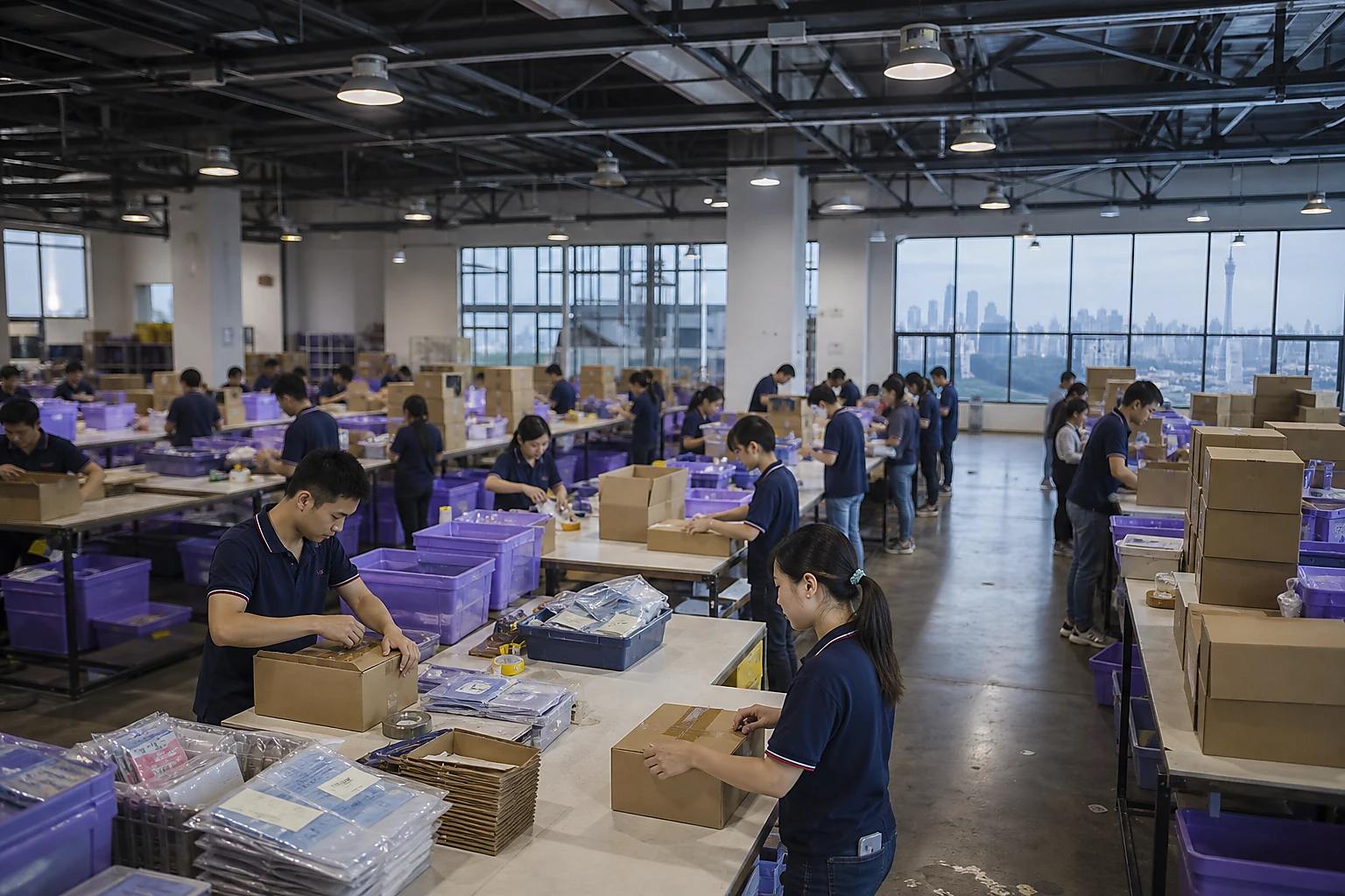 Piano di packing a Guangzhou con più stazioni di fulfillment ETdropship